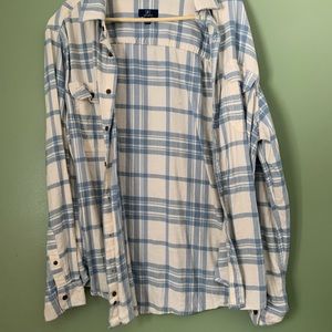Blue and white flannel
